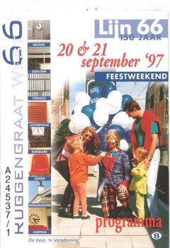 Ruggengraat West. Lijn 66. 150 jaar. 20 & 21 september. Feestweekend. Programma