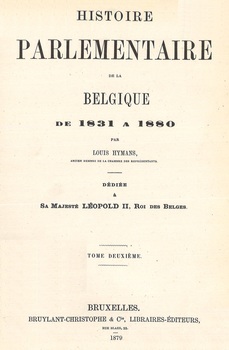 Histoire parlementaire de la Belgique de 1831 à 1880 (tome deuxième)