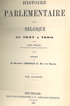 Histoire parlementaire de la Belgique de 1831 à 1880 (tome quatrième)