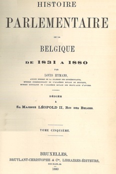 Histoire parlementaire de la Belgique de 1831 à 1880 (tome cinquième)