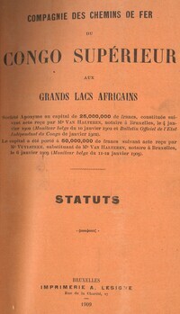Compagnie des chemins de fer du Congo supérieur aux grands lacs africains. Statuts