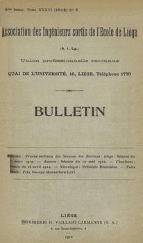 Le détournement des grands express. La genèse et le développement du moteur diesel. Quelques appareils nouveaux pour batteries à vapeur modernes. Nécrologie Frederic Braconier