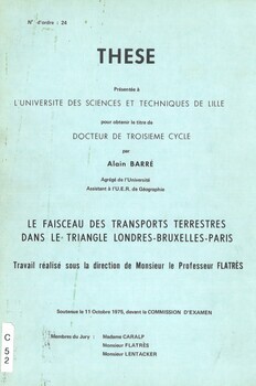 Le faisceau des transports terrestres dans le triangle Londres-Bruxelles-Paris