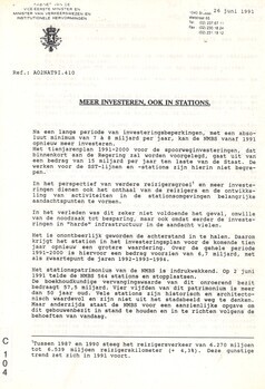 Meer investeren, ook in stations