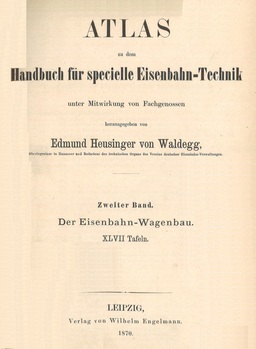 Handbuch für specielle Eisenbahn-Technik. Zweiter Band. Der Eisenbahn-Wagenbau. Atlas