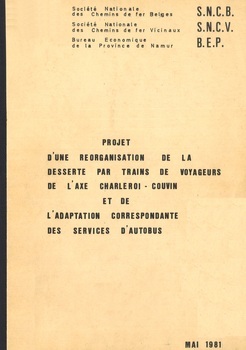 Projet d'une réorganisation de la desserte par trains de voyageurs de l'axe Charleroi - Couvin et de l'adaptation correspondante des services d'autobus