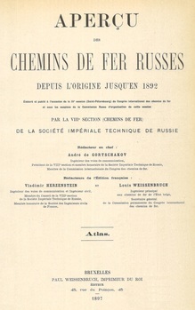 Aperçu des chemins de fer russes depuis l'origine jusqu'en 1892. Tome III : Atlas