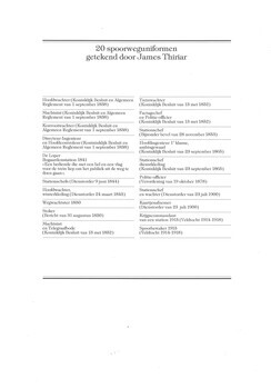 Spoormannen uit de tijd. Spoorweguniformen van weleer getekend door J. Thiriar. Een reeks van 20 reproducties uitgegeven door de NMBS naar aanleiding van "150 jaar spoorwegen in België"