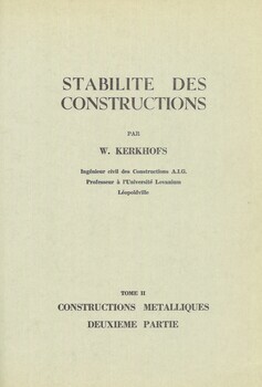 Stabilité des constructions. Tome II : Constructions métalliques. Deuxième partie