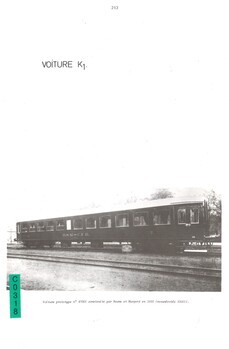 Voiture K1. Extrait de "Le matériel métallique à voyageurs. 1835-1950. Tome I"