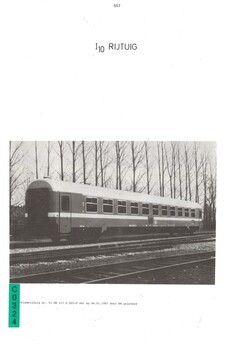 I10 Rijtuig. Uittreksel uit "Het metalen reizigermaterieel. Deel II : 1950-1987"