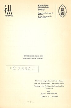 Ergonomische studie van schuilhuisjes op perrons. Eindwerk aangeboden tot het bekomen van het getuigschrift van Aanvullende Vorming voor Veiligheidsdiensthoofden Niveau II