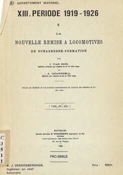 XIII. Période 1919-1926. 6. Fac-similé : "La nouvelle remise à locomotives de Schaerbeek-Formation par J. Van Rijn et A. Chantrell, 1924"