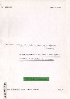 Evolution économique et sociale des villes et des régions - Exercices. La gare de Watermael : rôle dans le développement industriel et urbanistique de la commune