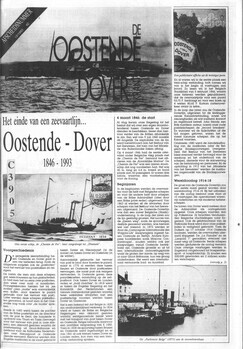 Het einde van een zeevaartlijn... Oostende - Dover. 1846-1993