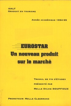 Eurostar. Un nouveau produit sur le marché. Travail de fin d'études