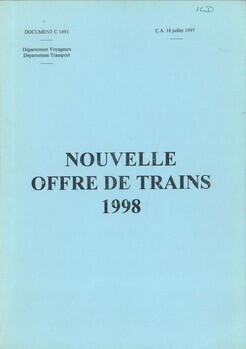 Nouvelle offre de trains 1998 (Document C 1491)