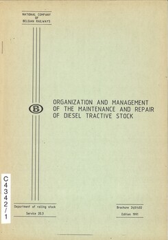 Organization and management of the maintenance and repair of diesel tractive stock. Brochure 240/402
