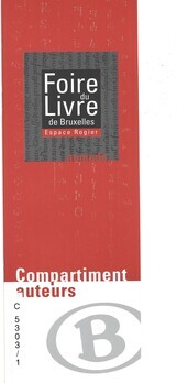 Compartiment auteurs. Offert aux voyageurs par la SNCB à l'occasion de la foire du livre de Bruxelles du mercredi 19/02 au dimanche23/02
