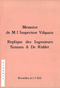 Mémoire de M. l'inspecteur Vifquain. Réplique des ingénieurs